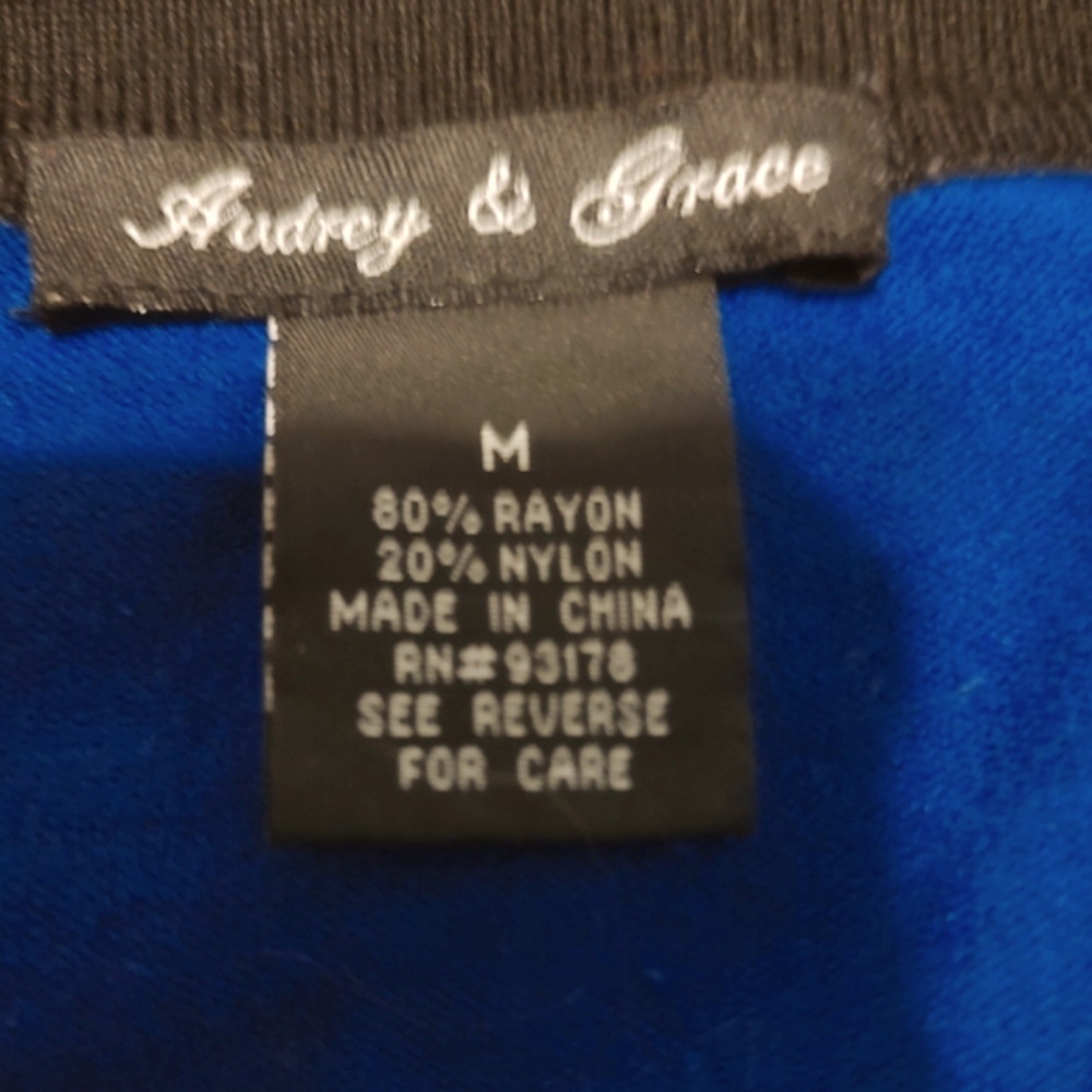 💙 Beautifully Tailored Cobalt Blue & Black Color Block Sweater Cardigan - M - Picture 12 of 12